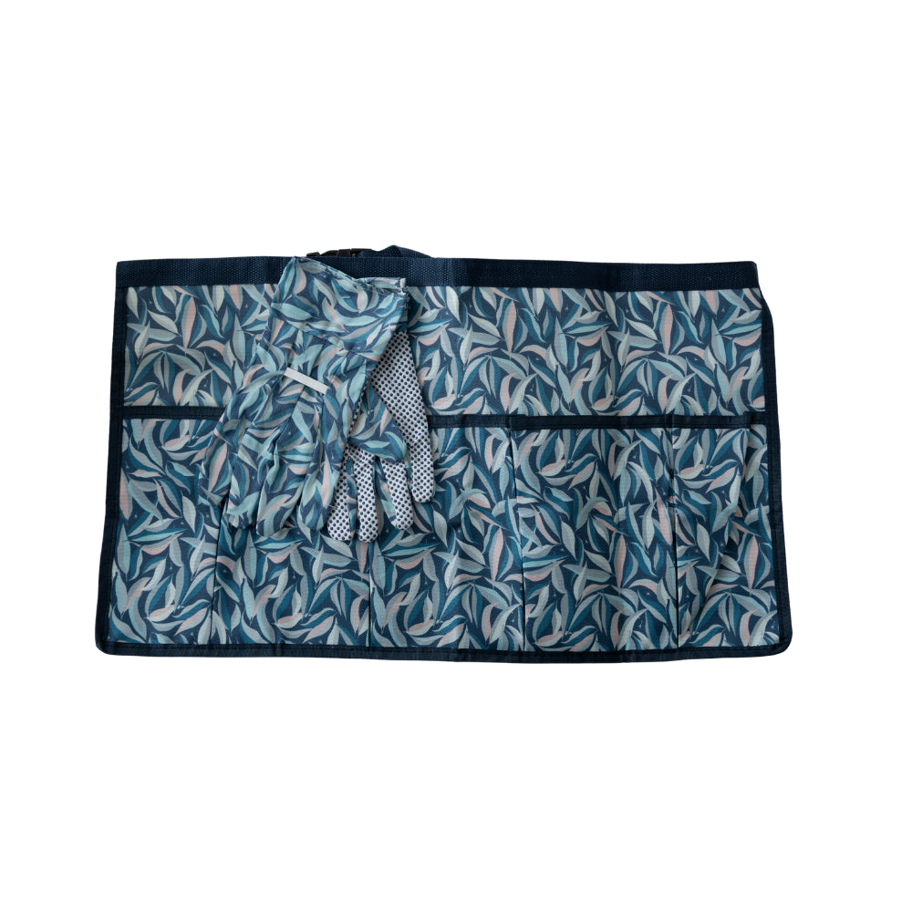 Plumberry Series Gardening Gloves & Apron Set - NAVY EUCALYPTUS